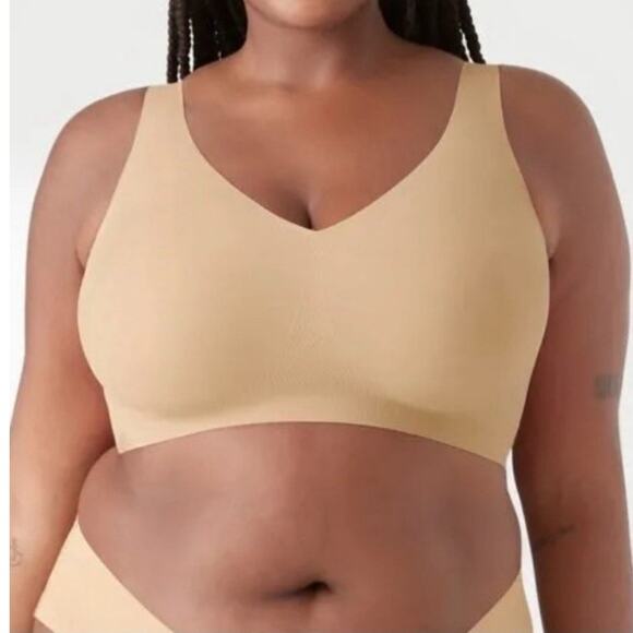 Truekind Everyday Throw On Wireless Bralette Pullover Bra 4XL Plus Chai Tan NWT - Picture 1 of 6